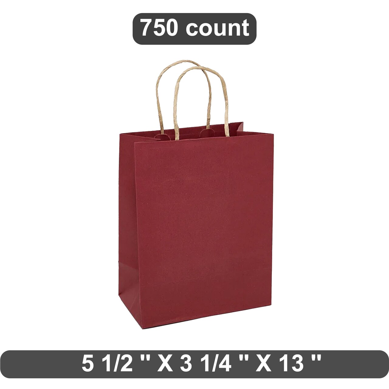 Kraft Tinted Shopping Bag 5.5" x 3.25" x 13" for Larger Items